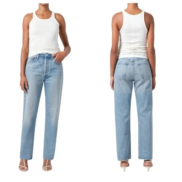 NWOT AGolde 90’s Pinch Waist Jeans 26 Blue - Picture 1 of 16